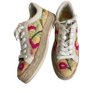 Dolce Vita Azalia In Floral‎ Multi Raffia 8 Statement Sneaker